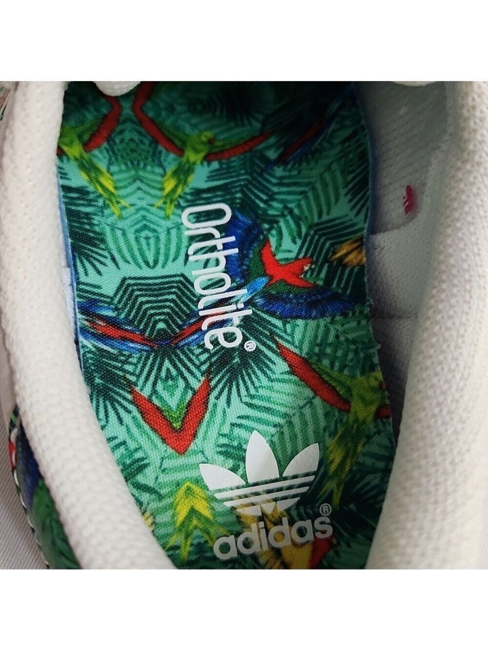 Adidas Superstar Tropical Floral Stripes White Leather Sneakers  (M Size 7) - Picture 14 of 16